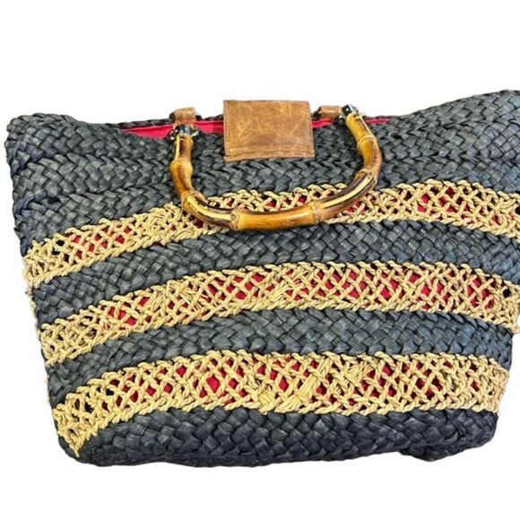 Caribbean Joe Straw Market Beach Tote Bag - Picture 5 of 13